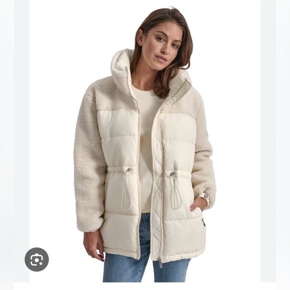 Dkny Jackets & Blazers - DKNY JEANS Faux Sherpa puffy coat jacket NWT XS